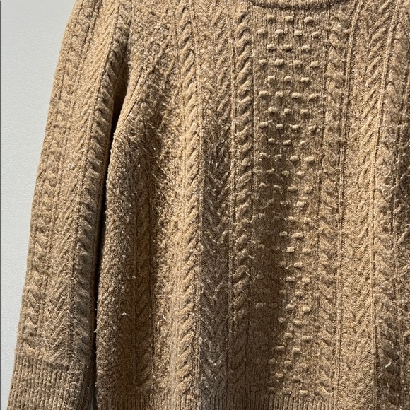 J. Crew Camel Cable Knit wool blend Sweater S - Picture 4 of 9